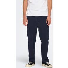 Blauw - Cargo broek Broeken Only & Sons Onssinus Cargobroek Kaki