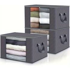 Temu Large Capacity Foldable Fabric Boxes Set of 3 Storage Box