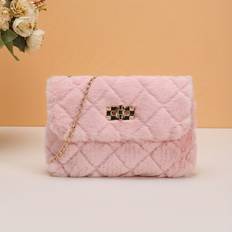 Fuskpäls Handväskor Temu Casual Faux Fur Crossbody Bag - Fluffy