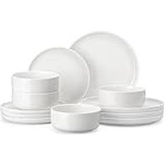 Vita Serviser MALACASA Tallrikar och Skålar Set of 12 Delar Servis 12st