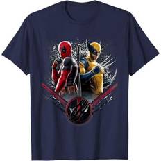 Tops Gildan Deadpool Wolverine Side-by-Side Claw T-Shirt - Navy Color