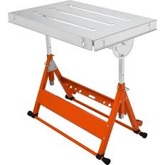 HCY Wholesale, Welding Table 30 x 20 400lbs Load Capacity Steel Welding Workbench Table on Wheels Folding Work Bench with Three 1.1 Slot 3 Tilt Angles Adjustable Height Retractable Guide Rails