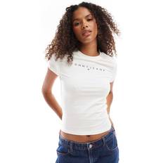 5XL T-shirts Tommy Jeans Slim Linear Logo T-Shirt - Off White