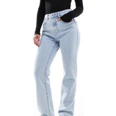 Stradivarius D98 Straight-Leg Vintage Effect Jeans - Light Blue