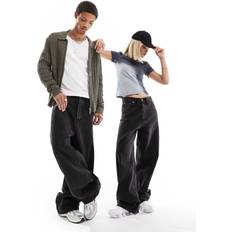 Weekday Unisex Astro Loose Fit Wide Leg Jeans - Tuned Black