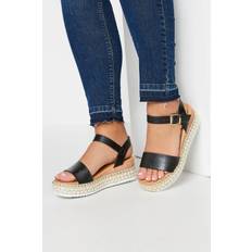 Dame - Naturfarvet Espadrillos Yours Curve Extra-Wide Fit Two Part Espadrilles - Black