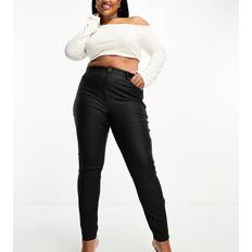 Curve Skinny Jeans Med Beläggning - Svart