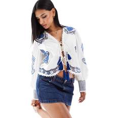 River Island Blusar River Island Gräddvit Blus Med Broderier - Vit/a