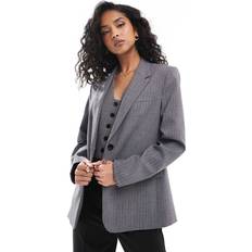 Mango Women Blazers Mango Pin Stripe Blazer - Grey