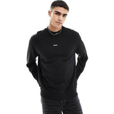 HUGO BOSS Relaxed Fit Centre Logo Crew Sweatshirt - Black