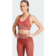 Svarta - Yoga Underkläder adidas Aeroknit Training Light Support Bh - Black/Grey