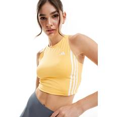 Orange Tank Tops adidas Running Three Stripe Tank - Yellow