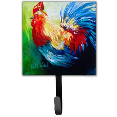 Red Picture Hooks Caroline's Treasures Rooster Chief Big Feathers Leash Holder 6.25 H x 4.25 W x 0.65 D Picture Hook