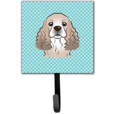 Brown Picture Hooks Caroline's Treasures Checkerboard Cocker Spaniel Leash Holder 6.25 H x 4.25 W x 0.65 D Picture Hook