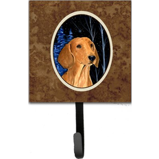 Brown Picture Hooks Caroline's Treasures Starry Night Dachshund Leash Holder 6.25 H x 4.25 W x 0.65 D Picture Hook