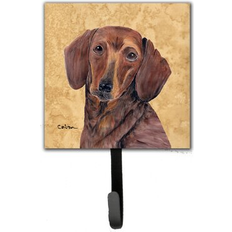 Brown Picture Hooks Caroline's Treasures Dachshund Leash Holder Wall 6.25 H x 4.25 W x 0.65 D Picture Hook