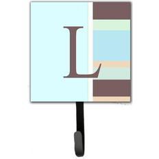 Blue Picture Hooks Caroline's Treasures CJ1003-LSH4 Letter L Initial Monogram-Blue Stripes Leash Holder Picture Hook