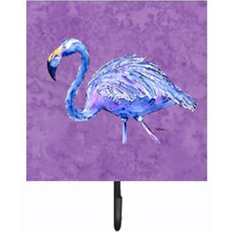 Purple Picture Hooks Caroline's Treasures Flamingo On Purple Leash or Key Holder Small Multicolor Picture Hook