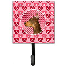 Metal Picture Hooks Caroline's Treasures Doberman Leash Holder Wall 6.25 H x 4.25 W x 0.65 D Picture Hook