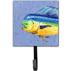 Yellow Picture Hooks Caroline's Treasures Dolphin Mahi Leash Holder Wall 6.25 H x 4.25 W x 0.65 D Picture Hook