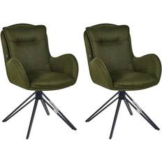 Velluto sedie Beliani Modern Fabric Dining Chairs Set of 2 Kitchen Chair 2pcs