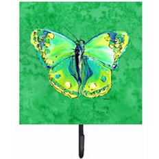 Green Picture Hooks Caroline's Treasures Butterfly Green On Green Leash or Key Holder Small Picture Hook