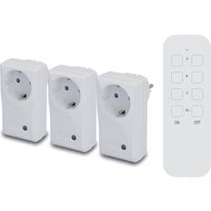 Unitec Funkfernschalter-Set 3 Steckdosen 1 Fernbedienung, weiß