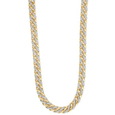 Macy's Men's Diamond Curb Link Chain 22" Statement Necklace (5 ct. t.w. in Sterling Silver or 14k Gold-Plated Sterling Silver Gold Over Silver (22 inch)