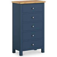 Roseland Furniture Farrow XL Tallboy Navy Chest of Drawer 70x122cm
