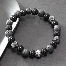 Amber Bracelets Temu Men's Sleek Stone Beaded Bracelet Amber, Natural Stone Pendant, Style