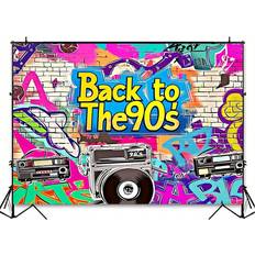 Shein 90s Hiphop Graffiti Background Backdrop