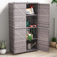 Patio Furniture Balconera Water Resistant Wicker Outdoor Storage Shed 63 H x 35.4 W x 15.7 D