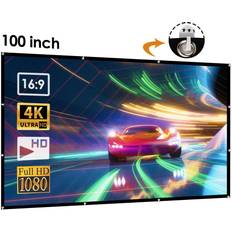 Projector screen Temu 100 Inch 16:9 Hd Foldable Projector Screen