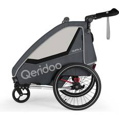 Fietsaccessoires Qeridoo QUPA 2 2023 Kinder Fahrradanhänger Grün Blau Grau