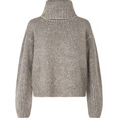 Turtleneck mbyM Kemina Turtleneck Sweater - Taupe Oat Stripe