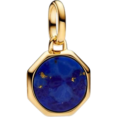 Pandora Engravable Mini Medallion Charm - Gold/Blue