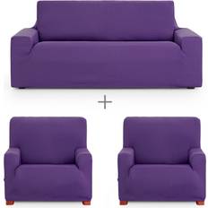 Purple Loose Covers Eysa 3-Piece Set Loose Sofa Cover Purple