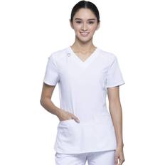 Work Tops Cherokee Infinity Women Scrubs Top V-Neck Plus Size - White