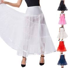 Underskirts Grace Karin Tulle Hoopless Bridal Petticoat Long Slips - White