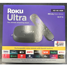 Roku ultra hd/4k/hdr wifi 6 ultimate streaming player w/ remote 4850rw Black