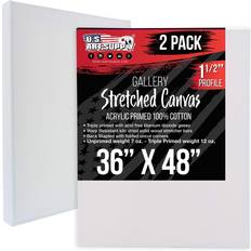 Arts & Crafts U.S. Art Supply Gallery Depth Profile Stretched Canvas 36 x 48 inch 2-Pack