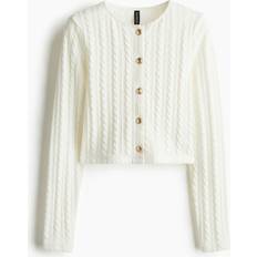 Cardigans H&M Cable Knit Look Cardigan - White