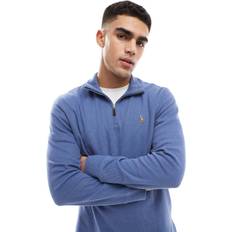 Polo Ralph Lauren Double Knit Jaquard Half Zip Sweater - Blue