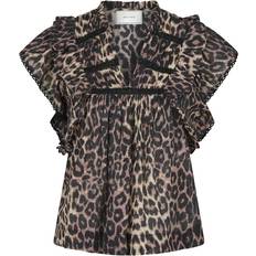 Brune Overdeler Neo Noir Jayla Leo Voile Top - Leopard