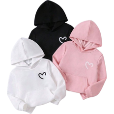 Hoodies Shein 3pcs Young Girl Classic Casual Comfortable Hooded Sweatshirt Set, Autumn & Winter