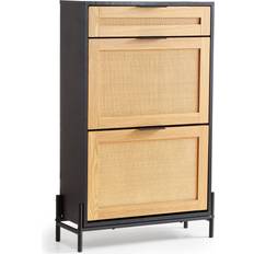 Rattan Hallway Furniture & Accessories VEVOR Organizer 2 Flip Black Shoe Rack 64.7x102.8cm