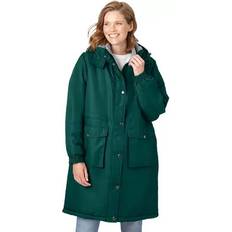 Woman Within Women Coats Woman Within Plus Size Long Hooded Microfiber Parka