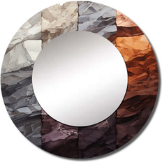 Stone Mirrors East Urban Home Bean Stone Collage Round Decor 23.0 H x 23.0 W x 1.0 D Wall Mirror