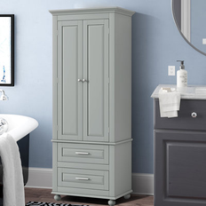 MDF Bathroom Cabinets Canora Grey Tall Storage Cabinet 62.5 H x 24 W x 15.7 D in Gray