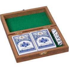 Goki Wooden Playing Card Box with 5 Dice & 2 Sets of Cards